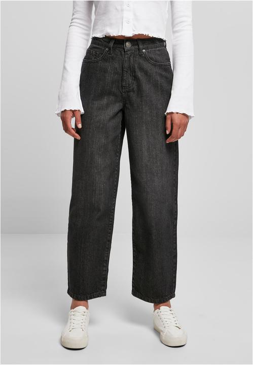 Actual product image Urban Classics Ladies High Waist Wide Leg Cropped Denim Pants (29)
