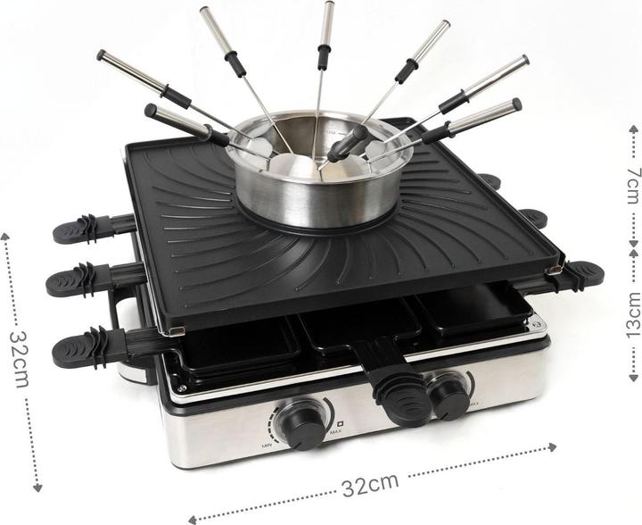 Immagine prodotto Hermex Raclette-Grill mit Fonduetopf Raclette-Set Fondue Chinoise Tischgrill