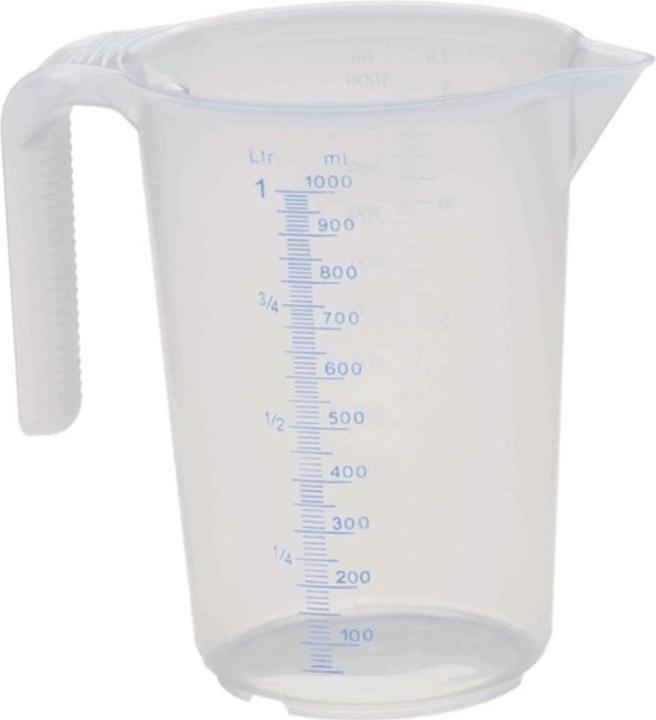 Produktbild IWH Messbecher, transparent, Inhalt: 1 l aus hochwertigen Polyethylen, öl- und kraftstoffbeständig (1000 ml)