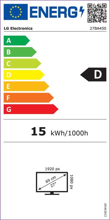 Energie-Label LG 27" 27BA450-B (1920 x 1080 Pixel, 27")
