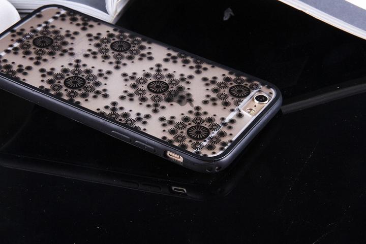 Produktbild König Design Huawei P9 Lite Handy Hülle Mandala Case Schutzhülle Cover Motiv Flocken Schwarz (Apple iPhone 14 Plus)