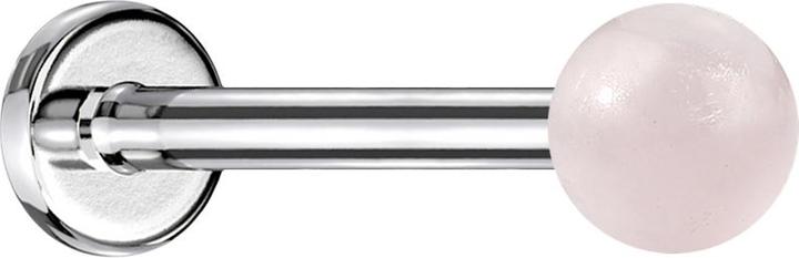 Star Piercing Micro Labret silber mit Kugel Rosequarz Stein (ohne Messing, Mineralisch, Chirurgenstahl 316L)