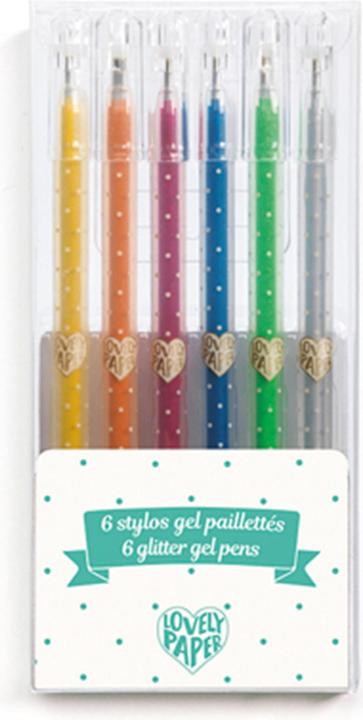 Djeco Stylo gel pailleté (Multicolore, 6 x)