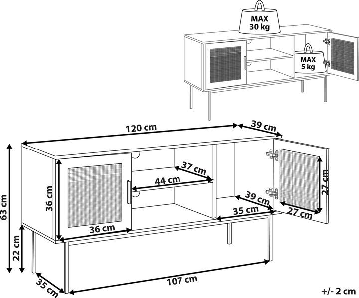 Actual product image Beliani Pasco (120 x 39 x 63 cm)