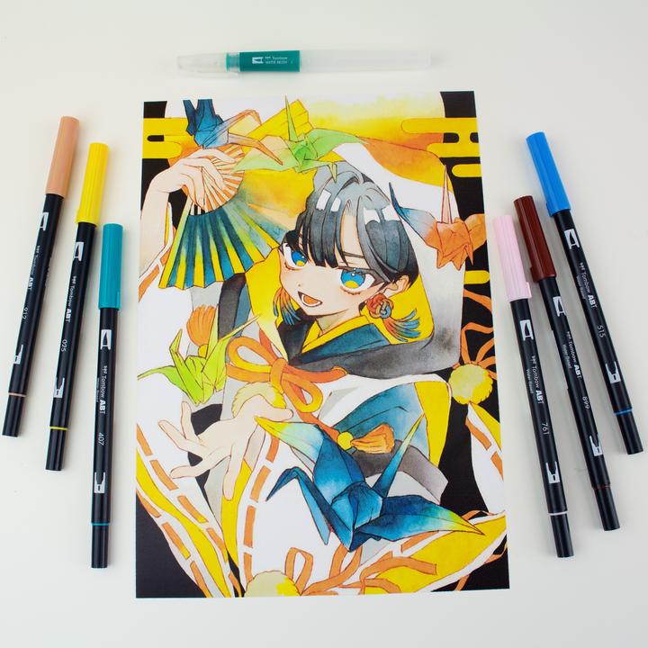 Produktbild Tombow Dual Brush Pen Etui (Ultramarine, Brown, Red, Sea Green, Chartreuse, Light Apricot, 6 x)