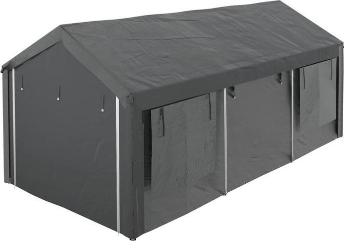 Produktbild Swisshandel24 Partyzelt, ca. 6 x 3m, höhenverstellbar, Autoüberdachung mit 4 Netzfenstern, 4 Türen, Stahl, Dunkelg (600 cm, 297 cm)