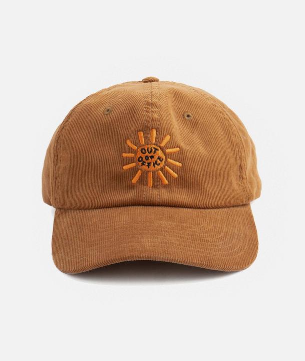 Plakativ «Out of Office» Courdroy Cap Camel