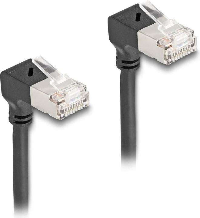 Actual product image Delock RJ45 network cable Cat.6A S/FTP Slim 90° bottom / bottom (S/FTP, CAT6a, 3.30 m)