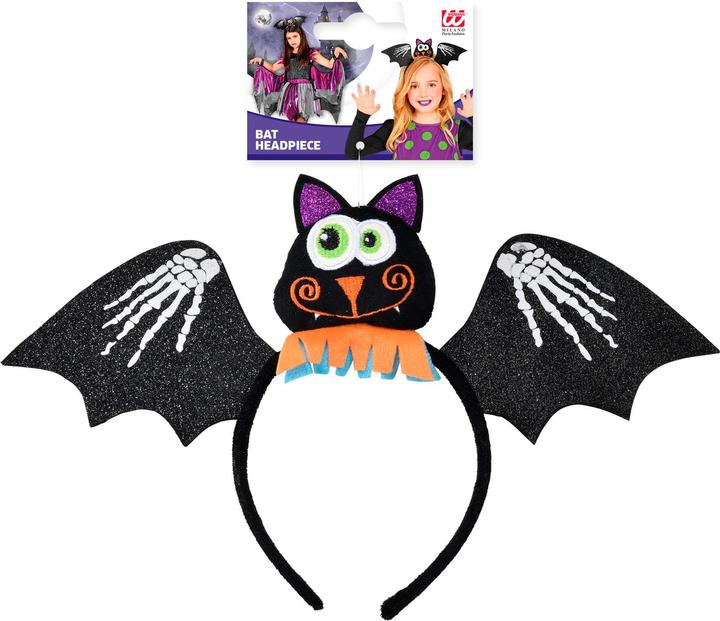 Actual product image Magni Widmann 00070 - Hairband bat, accessory, hair jewellery, headdress, Halloween, carnival, fascia
