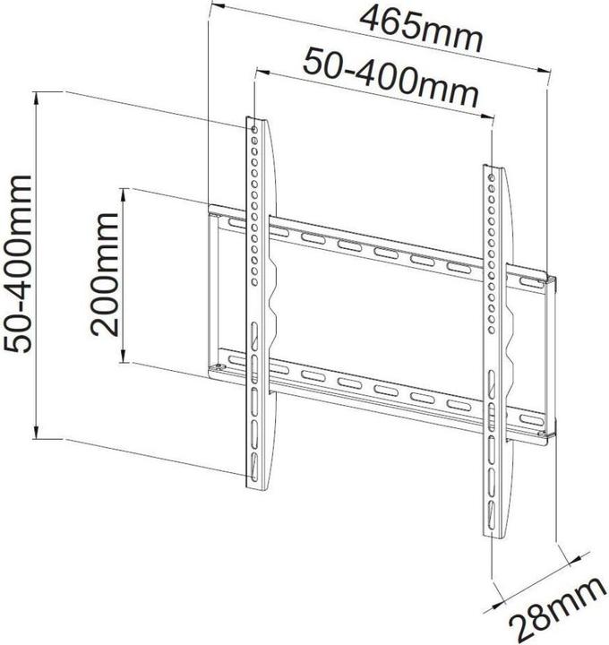 Actual product image Techly Fixed Slim Wall Support (Wall, 55", 45 kg)