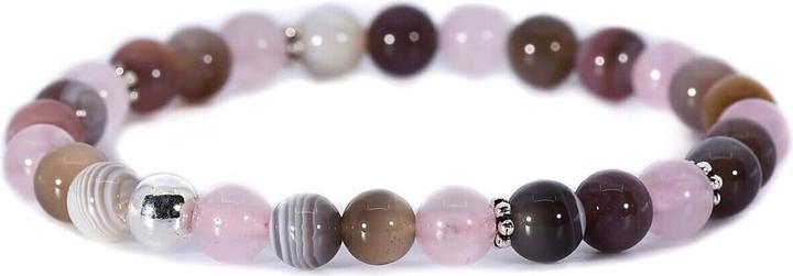 Balibay Abelia (18 cm, Achat, Edelstein, Bergkristall, 925 Sterling Silber, Rosenquarz)