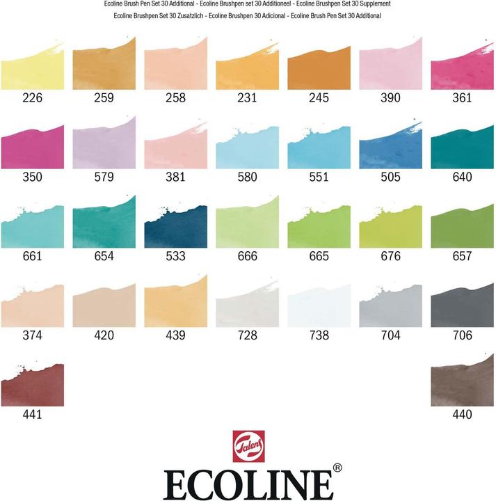 Image du produit Talens ECOLINE Brush Pen (Multicolore, Bleu, 30 x)