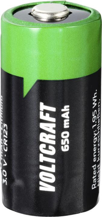 Voltcraft Special rechargeable battery CR 123 Lithium 3 V 650 mAh (1 pcs., RCR123A, 650 mAh)