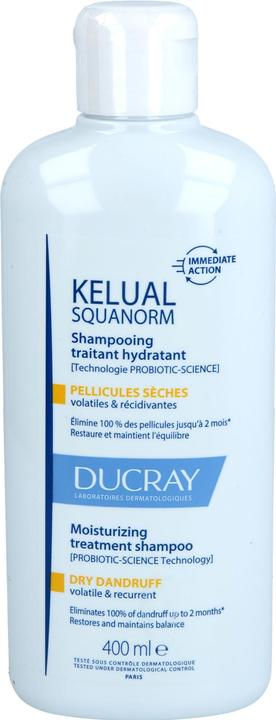 Actual product image Ducray Kelual Squanorm Dry Dandruff Regulating Shampoo 400ml (400 ml, Liquid shampoo)