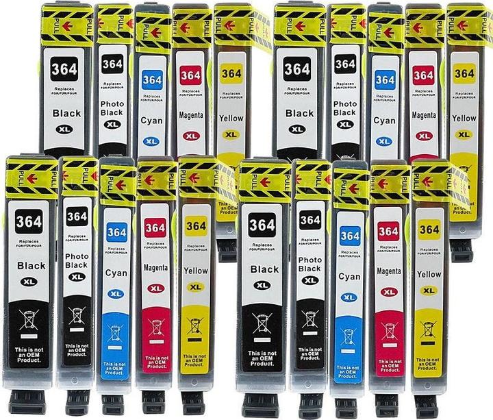 Image du produit Hermex Cartouches compatibles HP PhotoSmart 5520 e-All-in-One (M, Y, PBK, C, CF)