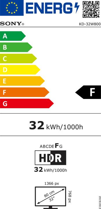 Energie-Label Sony KD-32W800P (32", W800, LED, HD, 2021)