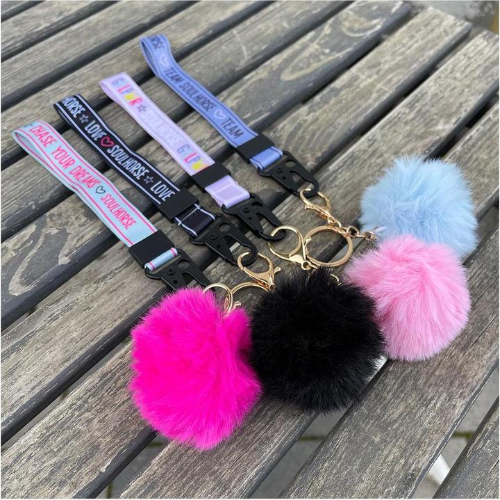 Actual product image Soulhorse Pom Pom key ring Love