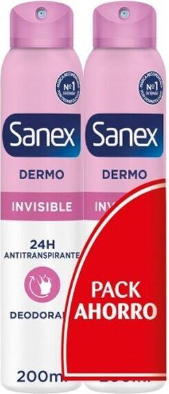 Actual product image Sanex Deo Spray Dermo Invisible 200 ml Duplo (Spray, 200 ml)