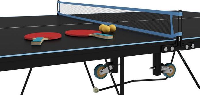 Image du produit Swisshandel24 Tischtennisplatte, Klappbar Tischtennistsich mit Netz, Rollen, Schwarz