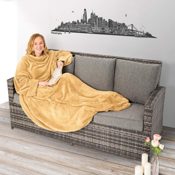 Produktbild tectake Kuscheldecke mit Ärmeln (180 x 150 cm)