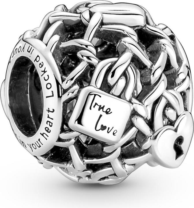 Pandora Openwork Chain Link Padlock (Sterling Silber 925)