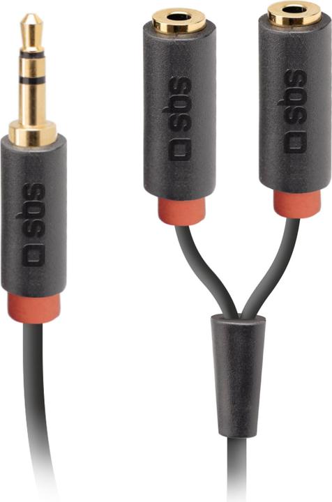 Actual product image SBS Audio stereo cable 3,5mm jack with splitter for mobile and smartphones (0.20 m, 3.5mm jack (AUX))