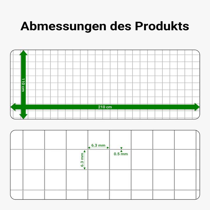 Produktbild Wiltec Volierendraht 1,1x2,1m Hasendraht 6,3mm Maschenweite Hühnerdraht Voliere