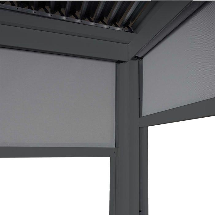 Immagine prodotto Mendler Parete laterale per pergola HWC-L41, tessuto/tessuto 3x3m, antracite (206 cm, 283 cm)