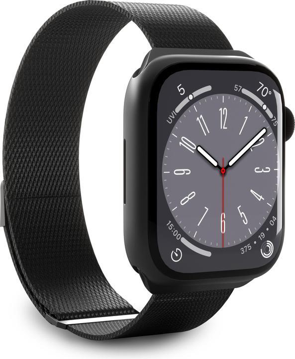 Puro Milanese Magnetic Band - Pasek ze stali nierdzewnej do Apple Watch 42/44/45/49 mm (czarny) (42 mm, 44 mm, 45 mm, 49 mm, Acier inoxydable)