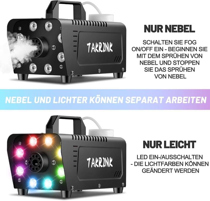 Image du produit Takrink Nebelmaschine mit RGB Lichteffekt und Fernbedienung