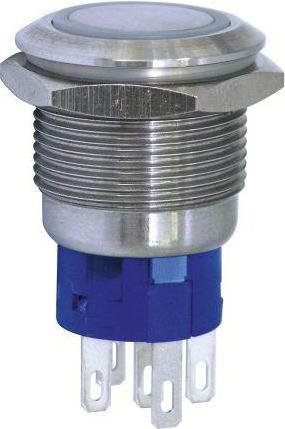 Knitter-Switch Illuminated Push Button Switch, Momentary, Panel Mount, 19.2mm Cutout, DPDT, Green