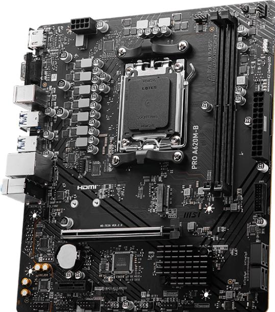 Actual product image MSI PRO A620M-B (AM5, AMD A620, mATX)