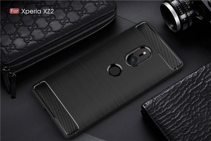 Actual product image Screenguard Sony Xperia XZ2 Cover Carbon Brushed Soft TPU (Sony Xperia XZ2)
