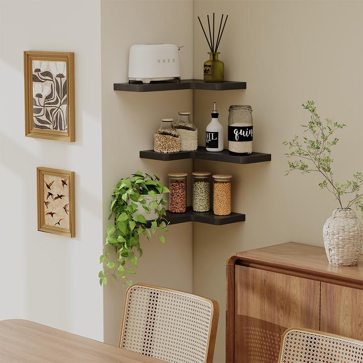 Immagine prodotto Vichy Eckregal Curva, Schwarz, 40.5 x 2.5 cm 3er Set