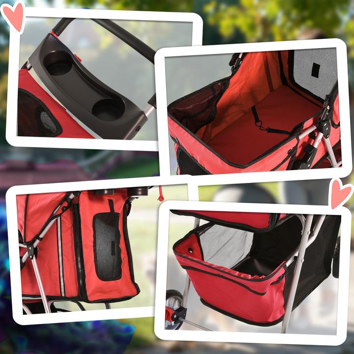 Produktbild PawHut Hunde Stroller mit Gitternetz (Hund, Faltbar)