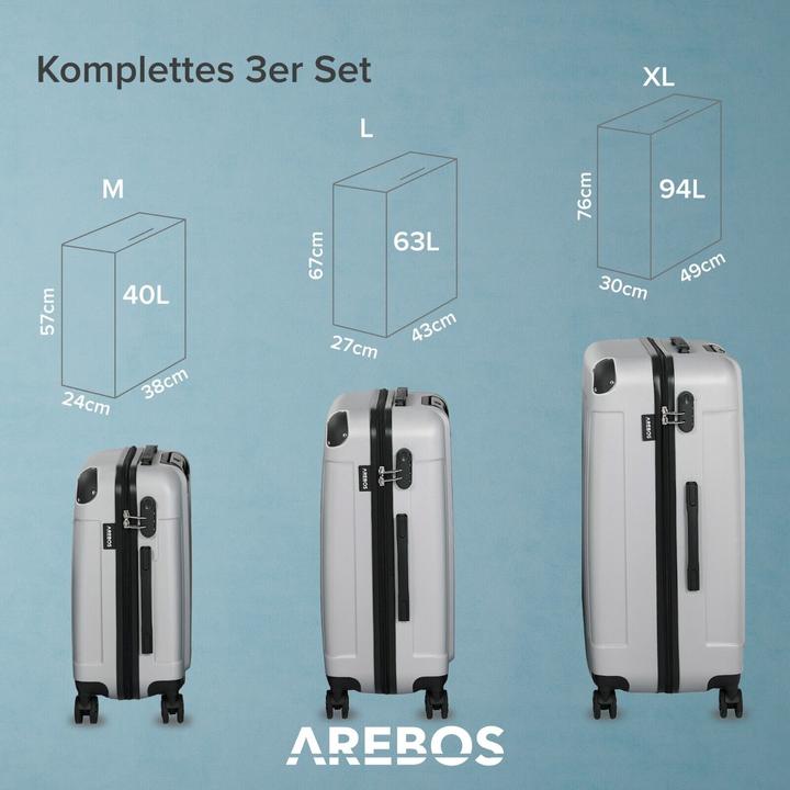 Actual product image Arebos Suitcase (94 l, M (50 - 90l), L (90 - 115l), XL (from 140l))