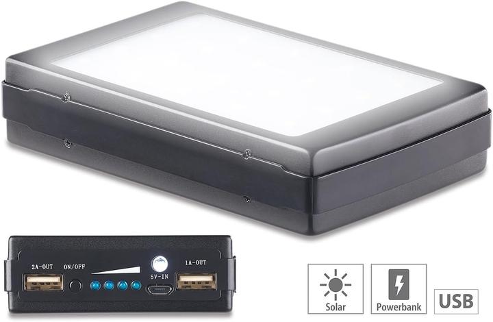 Produktbild Revolt 2in1-Solar-Powerbank mit Campingleuchte (11000 mAh, 40.70 Wh)