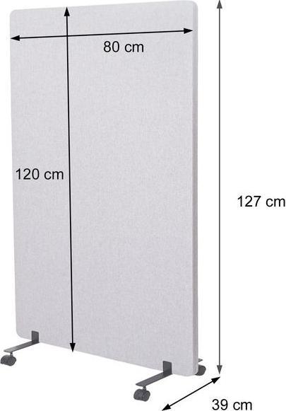 Actual product image Mendler Acoustic partition wall, office privacy screen room divider pin board, double-walled rollable (127 x 80 x 39 cm)