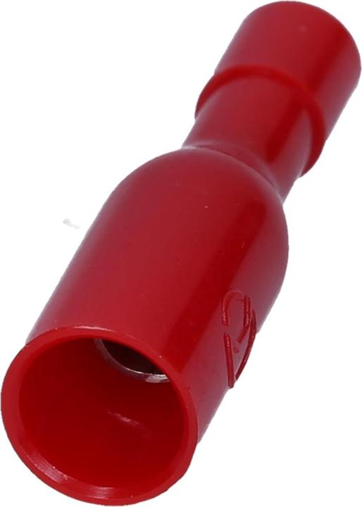 Produktbild Kalitec 10 Stück RHVR4 Rundsteckhülsen rot 0,5mm - 1,5mm² I isoliert I 4mm Durchmesser I 23mm lang I