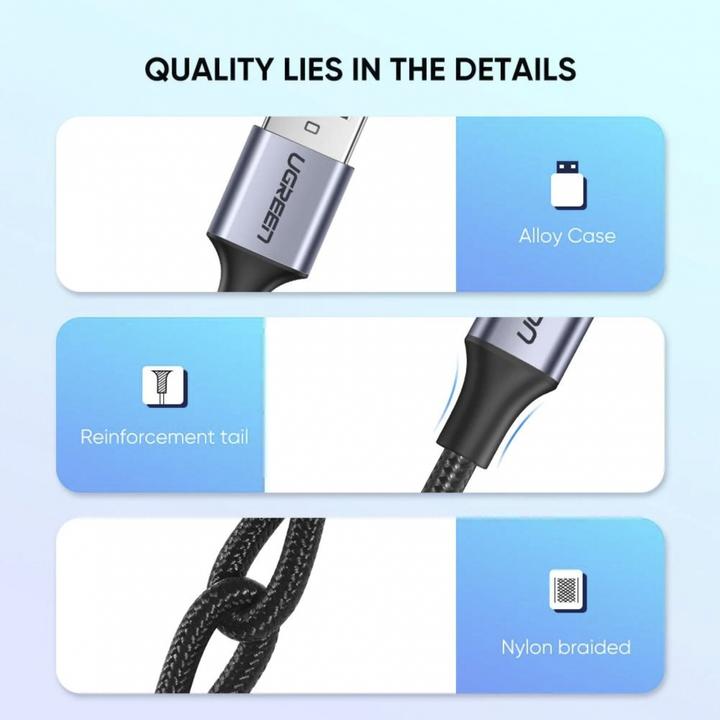 Image du produit Ugreen USB C – USB A (2 m, USB 2.0)