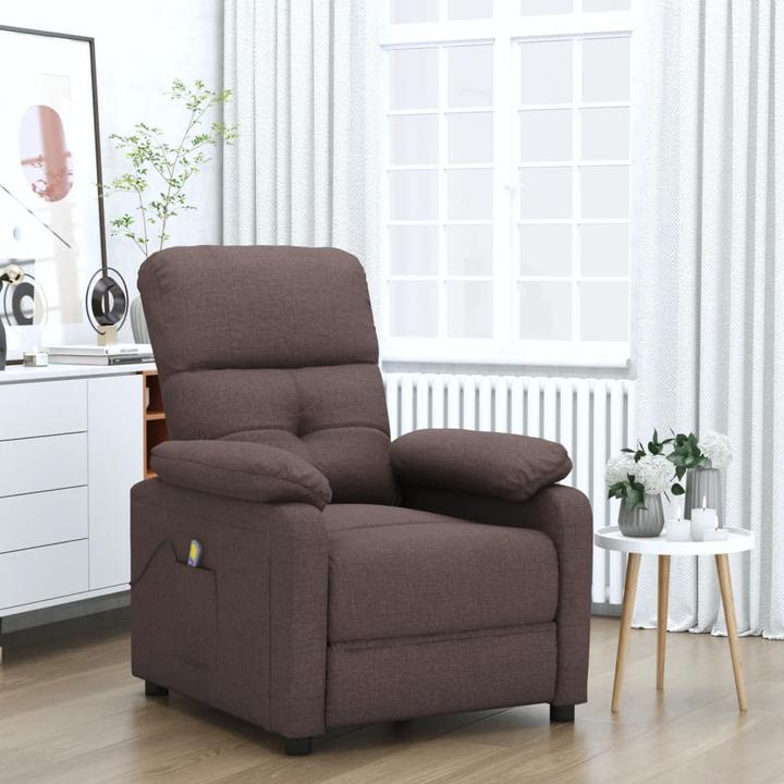 VidaXL Massagesessel Fernsehsessel Relaxsessel Liegesessel Dunkelbraun Stoff