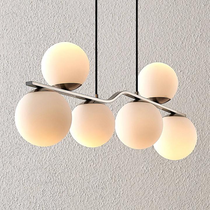 Image du produit Lindby Avalyn Lampe suspendue opale/nickel (E14)