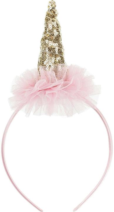 Partydeco Haarreif Einhorn 11 x 25 cm, Rosa/Gold
