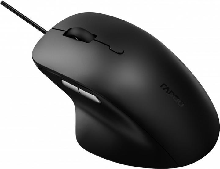 Actual product image Rapoo N500 Black Ergonomic Wired Optical Mouse (Cable)
