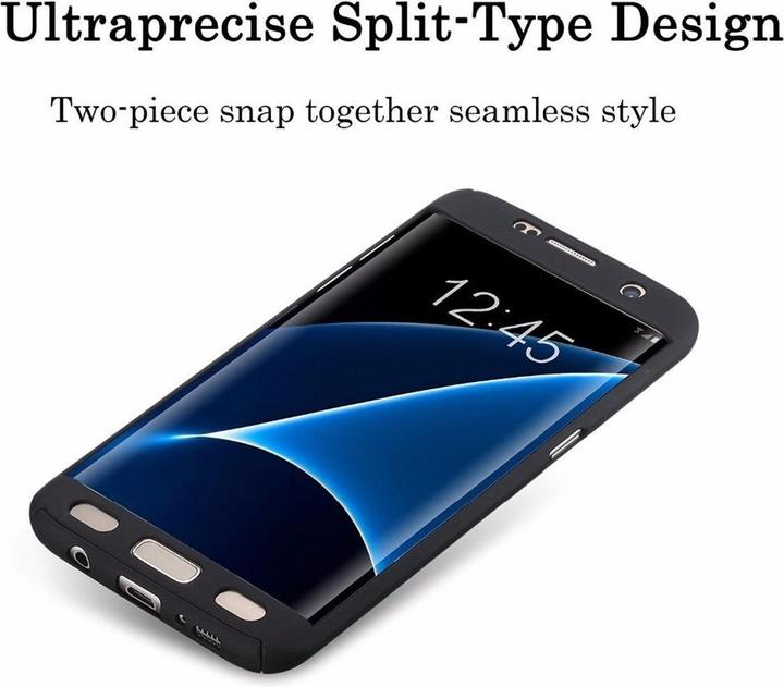Produktbild König Design Hülle Handy Schutz für Samsung Galaxy S7 Edge Case Cover Displayschutz Schwarz (Samsung Galaxy S7 Edge)