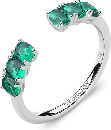 Brosway Fancy Life Green FLG10 Shiny Open Ring - Circuit: L (56-59mm) (56, 57, 58, 59, 925 Silber)