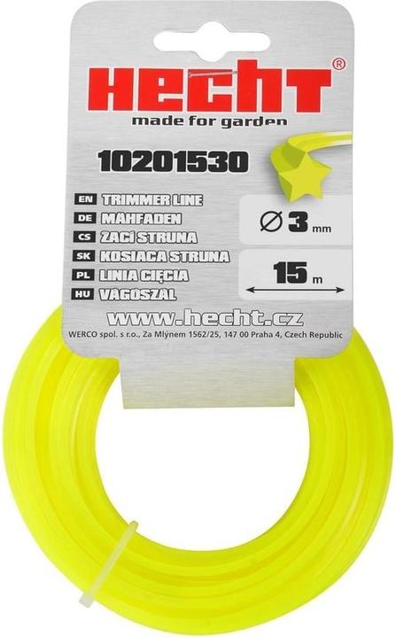 Immagine prodotto Hecht 10201530 3,0 mm x 15 m, filo di ricambio a stella Tagliaerba (Pioniere delle erbacce, Lenza per tagliabordi + rocchetto di lenza)