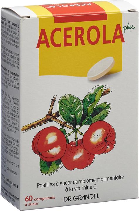 Image du produit Dr Grandel Acérola plus pastille de vitamine C (60 pièce(s), Cachets, 268 g)