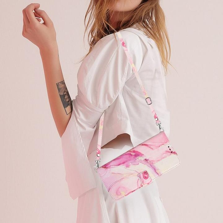 Actual product image Cover-Discount Google Pixel 8 Pro - Case cover with shoulder strap Marble pink (Google Pixel 8 Pro)