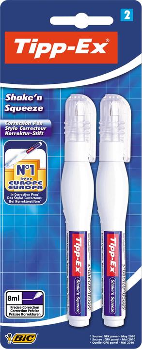 Tipp-Ex Correction pen ® Shake'n Squeeze, 8 ml, 2 pieces each
